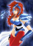  aquila_marin armor bad_deviantart_id bad_id breasts cleavage elbow_gloves gloves large_breasts mask mask_removed melficexd red_hair saint_seiya spandex 