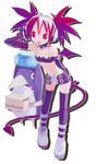  :d ankle_strap arm_behind_back arm_strap arm_up arms_up bangle bangs bare_shoulders belt belt_pouch bikini_top bird blush boombox boots bracelet buckle choker demon_girl demon_tail demon_wings disgaea elbow_gloves etna fang flat_chest from_side full_body gloves gradient_hair hand_on_ear hand_on_headphones happy harada_takehito headphones holding jewelry knee_boots leaning_forward looking_to_the_side lowres makai_senki_disgaea mini_wings miniskirt multicolored_hair multiple_belts o-ring o-ring_choker object_on_head official_art open_mouth parted_bangs pencil_skirt penguin platform_footwear pouch prinny purple_belt purple_bikini_top purple_choker purple_gloves purple_legwear purple_wings red_eyes red_hair shadow short_hair short_twintails simple_background skirt slit_pupils smile solo spiked_hair stitches sweat tail thighhighs twintails white_background white_footwear white_skirt wings zettai_ryouiki 