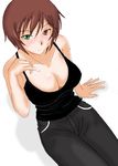  boku boku_in_black breasts brown_hair cleavage denim healthy heterochromia human jeans older pants rozen_maiden rozenweapon short_hair souseiseki tsuda_nanafushi 