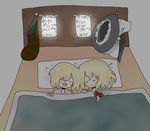  alice_margatroid bad_id bad_pixiv_id bed blonde_hair christmas izumi_kanae kirisame_marisa multiple_girls sleeping touhou translated 