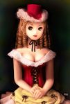  breasts cleavage corset drill_hair gothic_lolita highres large_breasts lolita_fashion original solo sugimoto_yoshiaki 