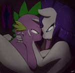 anthrofied blue_eyes breasts dragon equine eye_contact female friendship_is_magic green_eyes hair horn horse intense long_hair male mammal my_little_pony night nude pony purple_hair rarity_(mlp) scalie slypon smile spike_(mlp) unicorn 