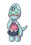  alien animal_crossing blush crossover elgyem eyewear female glasses green_eyes hoshiichan nintendo pok&#233;mon pok&eacute;mon solo video_games 