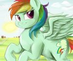  blue_fur chubby cloud clouds cutie_mark equine female feral friendship_is_magic fur hair horse mammal multi-colored_hair my_little_pony outside pegasus pony purple_eyes rainbow_dash_(mlp) rainbow_hair sirmasterdufel solo wings 