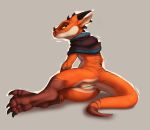  2018 anthro anus butt claws female flamespitter kobold looking_at_viewer looking_back paws presenting presenting_hindquarters pussy scalie solo 