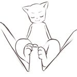  anthro aogami cat feline felyne first_person_view foot_fetish footjob gay human human_on_anthro interspecies male mammal monster_hunter penis uncut video_games 