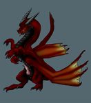  dragon erection feral horn horny invalid_color knot male mr2cats penis scalie slit solo spikes tongue wings 