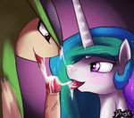  crossover cum cum_in_mouth cum_inside double_fellatio dragk equine fellatio female feral friendship_is_magic group group_sex hair horn horse male mammal my_little_pony nintendo oral oral_sex penis pok&#233;mon pok&eacute;mon princess_celestia_(mlp) sex straight threesome video_games virizion 