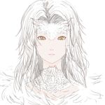  dark_souls dragon_girl feathers kongou_kitai lips portrait priscilla_the_crossbreed scales sketch solo souls_(from_software) white_hair yellow_eyes 