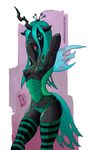  anthrofied breasts changeling equine female friendship_is_magic hair horn horse long_hair mammal my_little_pony pony queen_chrysalis_(mlp) solo winged_unicorn wings zwitterkitsune 