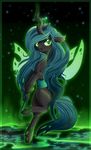  equine female feral flying friendship_is_magic hair horn horse long_hair mammal my_little_pony pony queen_chrysalis_(mlp) rebecka-chan smile solo winged_unicorn wings 
