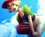  bag blonde_hair blue_eyes denim jeans midriff navel open_mouth pants pokemon pokemon_(game) pokemon_xy serena_(pokemon) short_hair solo 