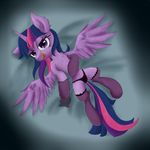  equine female feral friendship_is_magic fur hair horn horse legwear licking licking_lips lying mammal mephysta multi-colored_hair my_little_pony on_back panties pony purple_eyes purple_fur solo stockings tongue twilight_sparkle_(mlp) underwear winged_unicorn wings 