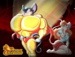  biceps big_chest cape costume female gloves hair kimberly_mously male mammal mighty_mouse mouse muscles rodent standing superbabsy123 superhero 