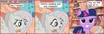  bookshelf comic dialog duo english_text equine female feral fluttershy_(mlp) friendship_is_magic fur grey_eyes grey_fur grey_hair hair horn horse inside long_hair looking_at_viewer mammal multi-colored_hair my_little_pony open_mouth pony purple_eyes purple_hair smile teeth text thexxxx tongue twilight_sparkle_(mlp) unicorn wings 