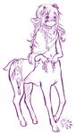  blush cervine deer deertaur flower girly hair long_hair male mammal solo taur 