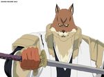  alpha_channel anthro bleach brown_fur canine clothing fur japanese_clothing katana looking_at_viewer male mammal maxime-jeanne plain_background pose sajin_komamura shinigami solo sword transparent_background weapon wolf yellow_eyes zanpakuto 