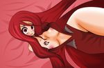  bad_proportions breasts cleavage fairy_tail flare_corona highres large_breasts red_eyes red_hair solo tattoo tattooed_breast wide_hips 