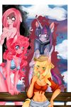  anthrofied appleack applejack_(mlp) breasts clothed clothing cupcakes_(mlp_fanfic) equine female friendship_is_magic grin group horn horse insane mammal my_little_pony pinkamena_(mlp) pinkie_pie_(mlp) pony rishi-chan twilight_sparkle_(mlp) uhoh unicorn 