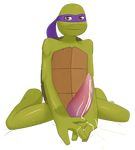  big_penis brown_eyes cum donatello_(tmnt) freako male mask penis reptile scalie shell sitting solo teenage_mutant_ninja_turtles turtle turtlecock 