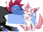  bow bows dragon fox hydreigon pokemon ragujuka_(aachi) sylveon 