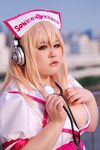  1girl asian breasts cosplay large_breasts nitroplus photo pink_eyes pink_hair plump replica_doll solo super_sonico super_sonico_(cosplay) 