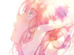 empty_eyes face green_eyes hand_on_another's_cheek hand_on_another's_face kou_(01310808) long_hair mole out_of_frame peridot_hamilton pink_hair profile solo_focus tales_of_(series) tales_of_hearts white_background 