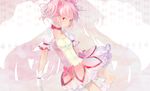  choker different_shadow faux_traditional_media gem gloves kaname_madoka kneehighs mahou_shoujo_madoka_magica petticoat pink pink_eyes pink_hair puffy_short_sleeves puffy_sleeves shadow short_hair short_sleeves solo suzettecrepe tears white_gloves white_legwear 