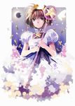  bad_id bad_pixiv_id brown_hair cardcaptor_sakura choker clow_card dress green_eyes highres hoshi_no_tsue kinomoto_sakura magical_girl pink_choker qsan90 short_hair star star_choker wand 