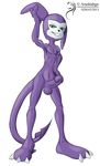  arashidrgn balls black_nose claws digimon green_eyes impmon male nude nudepenis penis plain_background purple_penis purple_skin solo spade_tail standing toe_claws white_background white_claws 