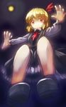  blonde_hair danbo_(rock_clime) from_below hair_ribbon highres moonlight necktie red_eyes ribbon rumia solo touhou 