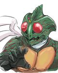  claws kamen_rider kamen_rider_amazon kamen_rider_amazon_(series) male_focus red_eyes scarf sketch solo ueyama_michirou 