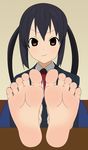  1girl barefoot feet k-on! long_toenails nakano_azusa pov_feet school_uniform soles toenails toes twintails 