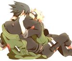  black_hair blonde_hair closed_eyes couple eirianninaritai hug male_focus multiple_boys naruto naruto_(series) older uchiha_sasuke uzumaki_naruto yaoi 