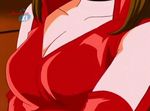  animated animated_gif ass brown_hair dr._slump latex red_dress sexy teacher yamabuki_midori 