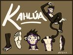  barefoot brown_fur brown_hair ear_piercing eyebrows fur hair hindpaw human_feet human_hands invalid_tag kahlua male mammal model_sheet monkey navel nipples nude paws piercing pink_eyes pink_fur plantigrade primate shuigetsu soles toes 