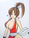  1girl breasts brown_hair fatal_fury large_breasts rei_(smile8110) shiranui_mai smile snk 