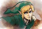  blonde_hair blue_eyes face hat link male_focus nose pointy_ears psuede sketch solo the_legend_of_zelda 