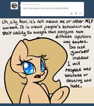  blue_eyes dialog equine female feral friendship_is_magic horse looking_at_viewer mammal my_little_pony open_mouth original_character pony slavedemorto solo tan_fur tan_hair text tongue tumblr 