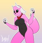  anthro black_eyes dark_eyes doxxyl eyewear female fur glasses heather_(character) horn pink_fur solo 