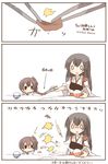  akagi_(kantai_collection) brown_hair comic dated kaga_(kantai_collection) kantai_collection long_hair multiple_girls muneate rebecca_(keinelove) short_hair translated 