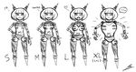  1girl alternate_breast_size bob_cut borockman breasts dynatron_(mighty_no._9) flat_chest greyscale grin hand_on_hip light_bulb mighty_no._3 mighty_no._9 monochrome no_feet no_nipples robot robot_joints see-through sharp_teeth short_hair sketch smile solo teeth 