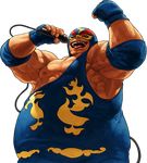  big_belly blue_eyes elbow_pads fang fingerless_gloves gloves male_focus mask microphone muscle official_art ogura_eisuke open_mouth raiden_(snk) solo spandex the_king_of_fighters the_king_of_fighters_xii tongue tongue_out transparent_background wrestling_outfit 