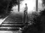  bad_id bad_pixiv_id broom greyscale hakama highres japanese_clothes jojo_no_kimyou_na_bouken kimono kuujou_joutarou ky_(ssswonderful) male_focus monochrome solo stone_lantern 