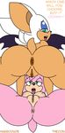  anthro anus areola bat big_breasts big_butt blue_eyes breasts butt duo english_text erect_nipples female green_eyes habbodude hair hedgehog mammal nipples nude open_mouth pink_hair presenting presenting_hindquarters pussy rouge_the_bat sega sonic_(series) text thecon tongue white_hair wings 