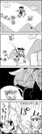  4koma :d bow chair cloud comic crescent cup falling gameplay_mechanics greyscale hair_bow hat highres hill kirisame_marisa koakuma koopa mario_(series) monochrome multiple_girls open_mouth patchouli_knowledge saucer shoujo_kitou-chuu smile super_mario_bros. surprised table tani_takeshi teacup touhou translated wide-eyed yukkuri_shiteitte_ne |_| 