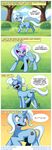  blue_fur blush bushes cloud clouds comic cutie_mark dialog english_text equine eyes_closed female feral flower friendship_is_magic fur glowing hair horn horse humor long_hair looking_back magic mammal my_little_pony open_mouth outside paper pony purple_eyes sky solo space-kid teeth text tongue tree trixie_(mlp) two_tone_hair unicorn 