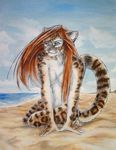  feline female leopard mammal seaside snow_leopard solo teen-tiger 