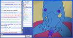  big_breasts blue_skin breasts butt chat_box chatroom claws deinonychus devona_rhea dickgirl dinosaur english_text female herm intersex jessica_anner penis presenting presenting_penis scalie solo text uncut webcam 