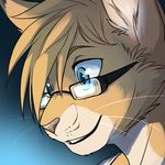  anthro blue_eyes dagger_leonelli eyewear face feline geek glasses headshot_portrait kitt-n-valentine lynx mammal portrait solo 